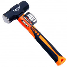 WEDO Sledge Hammer 12 lb(192oz) with Fiberglass Handles, High Carbon Steel Hammer, Shock Resistant, Non-Slip Handle, Die-forged, Strong Torque, Durab