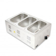 Electric Countertop Food Warmer With 3 x 1/3 Size 6" Deep Steam Pans