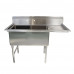 56" 16-Ga SS304 Two Compartment Commercial Sink Right Drainboard