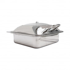 Stainless Steel Industion Chafing Dish W/ Hinged Glass Dome Cover
