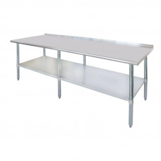 24" x 96" Stainless Steel Commercial Kitchen Work Table Back splash