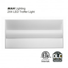 2 Pack 2x4 Selectable LED Troffer Lights 3 Wattages 128lm/w 4000K DLC LED Troffer Fixture