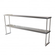 Stainless Steel Double Deck Overshelf - 12" x 60" x 32"