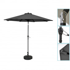 9ft Outdoor Marketing Patio Umbrella Crank and Tilt Grey