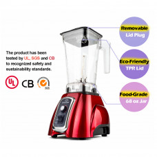 10 Speed Counter top Food Blender Baby food Smoothies Crushing Ice With Food-grade Multi-function 1.35 HP 68 Oz Jar With Toggle Control