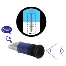 Brix Refractometer with Light | Drink, Fruit, Wine | Range 0-10% Brix | 0.1% Division