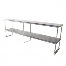 Stainless Steel 430 Double Deck Overshelf - 18" x 96" x 32"