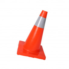 18" Orange PVC Traffic Safety Cone With Reflective Collar HI Grade