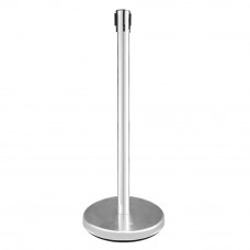 16.4' Red Belt 35.5"H Steel Crowd Control Stanchion Silver Post