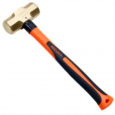 WEDO Non-Sparking Sledge Hammer 1000g 2.2 lb Head, Spark-free Safety Sledge Hammer, DIN Standard, BAM & FM Certificate, Aluminum Bronze, 350mm Length