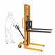 Heavy Duty Hydraulic Manual Pallet Stacker 2200Lbs Capacity  1ton Manual Straddle Stacker with 63" Lifting Height adjustable W Fork  8.8"-28.7"
