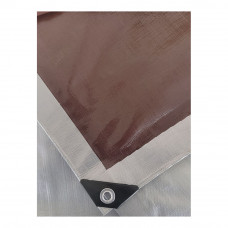 2 pcs Heavy Duty Poly Tarp 9' x 12' Silver Brown 10 mil thickness