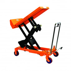 Bolton Tools Hydraulic Lift Table Cart 39 3/8" x 21 21/32" Table Size Hydraulic Scissor Cart Roller Top Lift Table Cart 660 lb 51 3/16" Max Height