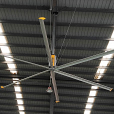 24 Ft HVLS Big Industrial Ceiling Fan 6 Blades Variable Speed 220V 1-phase