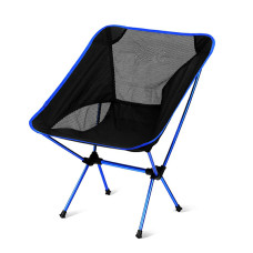 Outdoor Portable Ultralight  Folding Camping Moon Chair Dark Blue