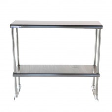 Stainless Steel Double Deck Overshelf - 12" x 30" x 32"