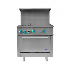 Bolton Tools 36" Commercial Gas Range 2 Burner with 24" Griddle and 1 Oven