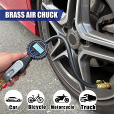 Heavy Duty Precision Digital Tire Inflator with Pressure Gauge Brass Air Chuck Made In Taiwan