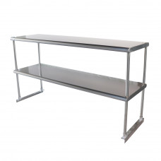 Stainless Steel Double Deck Overshelf - 14" x 60" x 32"