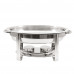 6QT. Oval Gold Plated Stainless Steel Chafers, Chafing Dish