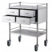 Stainless Steel Anesthesia Utility Table 4 Drawers 35"L x 20"W x 35"H Medical Cart 2 Shelves Corrosion-Resistant Mobile Medical Stand
