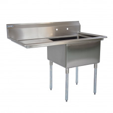 50 1/2" 18-Ga SS304 One Compartment Commercial Sink Left Drainboard
