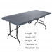 72" x 30" Black Plastic Folding Table Wooden Style