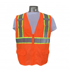 2XL Safety Vest Type R Class 2 Classic Mesh Two-Tone with 8 Pockets