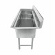 50 1/2" 18-Ga All Stainless Steel 3 Compartment Sink 18"x18"x12" Bow