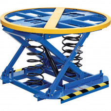 Industrial Spring-Loaded Pallet Positioner Spring Lift Table Spring Scissor Table Spring-Actuated Pallet Carousel & Skid Positioner 4500 lbs Capacity