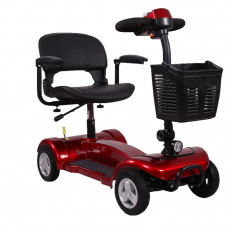 Mobility Scooter Foldable Armrest Travel Four-Wheel Electric Scooter With Large Capacity For Elderly And Adults, Red