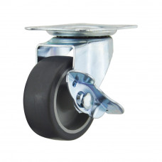 2" Swivel Plate Caster 60lb Capacity TPR With Side Brake