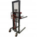 2200lb Manual Stacker With Adjustable Fork Fixed Leg 63" Lift Height