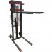 2200lb Manual Stacker With Adjustable Fork Fixed Leg 63" Lift Height