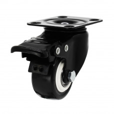 2" Swivel Plate Caster 88lb Capacity PVC With Double Brake