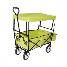 Collapsible Folding Utility Wagon with Side Bags and Canopy Green