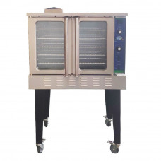 Bolton Tools Single Deck Full Size Commercial LP Natgas Convection Oven 54,000 BTU ETL 120V with Casters & Glass Doors