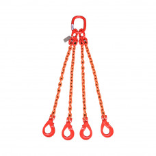 Grade 80 Chain Sling w/Self-Locking Hooks 5/8" x 3' 4 Leg, 17600lb WL