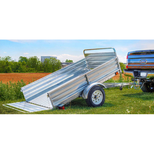 5' X 7' Single Axle Utility Trailer Kit with Drive Up Gate - Galvanized