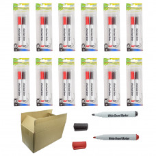 Whiteboard Marker Pen Bullet Tip 2 Colors (Black,Red) Set of 24