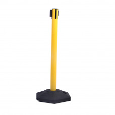 Crowd Control Stanchion 36"H Yellow Post with 10' Yellow Black Base