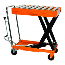 Bolton Tools Hydraulic Lift Table Cart 32 9/32'' x 19 11/16'' x 1 31/32'' Table Size Hydraulic Scissor Cart Roller Top Lift Table Cart 1100 lb 37 51/64'' Max Height