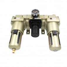 Pneumatic  1" NPT Air Filter Regulator Lubricator combo- Air Compressor Regulator Air Drying System  40 Micron 0-150 psi