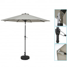 9ft Outdoor Marketing Patio Umbrella Crank and Tilt Light Grey