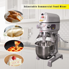 20 Qt Planetary Stand Mixer with Guard Standard Accessories and Timer 3/4 HP 3 Speeds Adjustable RPM Alluminum Alloy Body Made in Taiwan