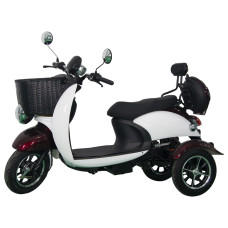 Sport Scooter Red Long Drive Range Electric Three-wheeled Mobility Scooter for Adults and The Elderly with Trunk (Clear inventory ）