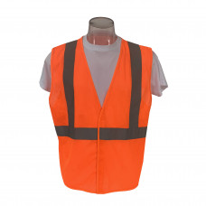 2XL Safety Vest Economy Type R Class 2 Orange Mesh with No Pocket