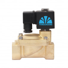 110VAC Brass Pilot Operated Diaphragm Solenoid Valve, Normally Closed, 1" NPT Pipe Size