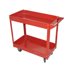 31'' x 16'' 2 Shelf Heavy Duty Steel Service Cart 220lb Capacity Red