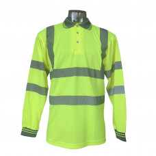 L Safety Polo ShirtClassic Type R Class 3 Birdseye Mesh Long Sleeve